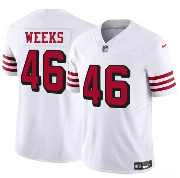 Men & Women & Youth San Francisco 49ers #46 Jon Weeks New White 2025 F.U.S.E. Vapor Untouchable Limited Stitched Jersey,We sell and wholesale Men & Women & Youth San Francisco 49ers #46 Jon Weeks New White 2025 F.U.S.E. Vapor Untouchable Limited Stitched Jersey on line form chian!